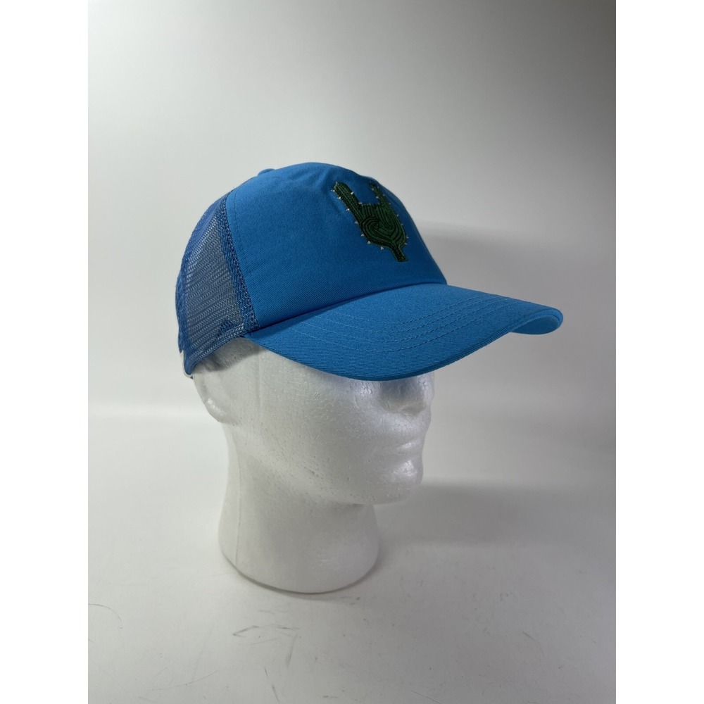 Sun + Stone Mens Cactus Patch Trucker Hat Blue Adjustable Snapback 100148655 O/S